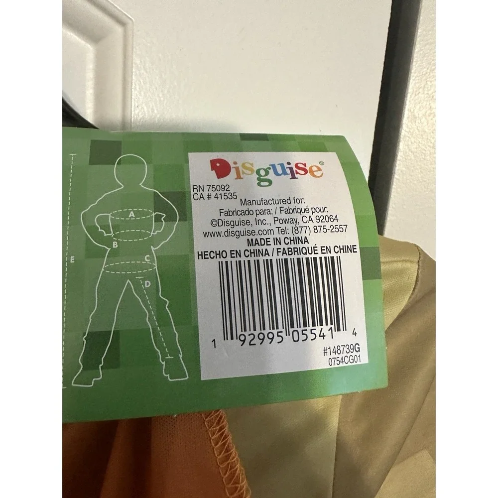 Husk Jack O'Lantern Hooded Jumpsuit Classic Child Costume Minecraft  L 10-12 NWT